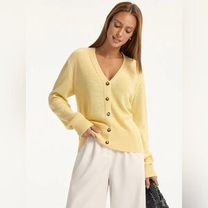 COMMENSE V-Neck Knit Cardigan - size small